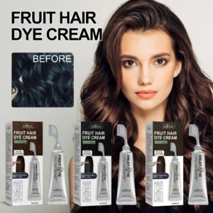 Fruit Hair Dye Cream Pewarna Rambut Eelhoe Chestnut Brown Black - TOP